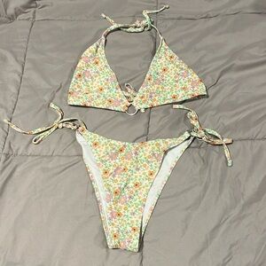 Floral Tie Bikini Size Large